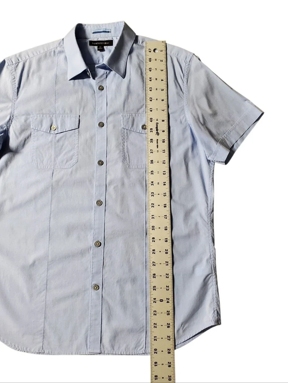 Banana Republic Light Blue Short Sleeve Button-Down Shirt Size Medium